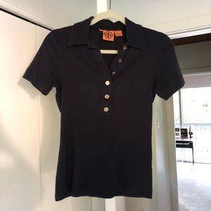 Tory Burch navy polo top small